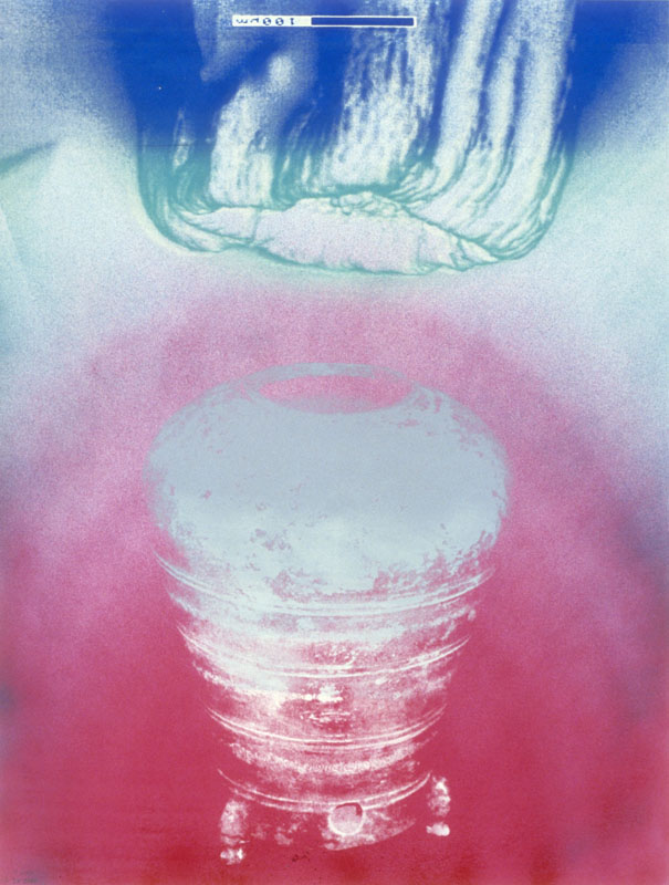 Neolithic 2001 #177. spray enamel, silk screen on paper. 53 x 38 inches, 127 x 97 cm.