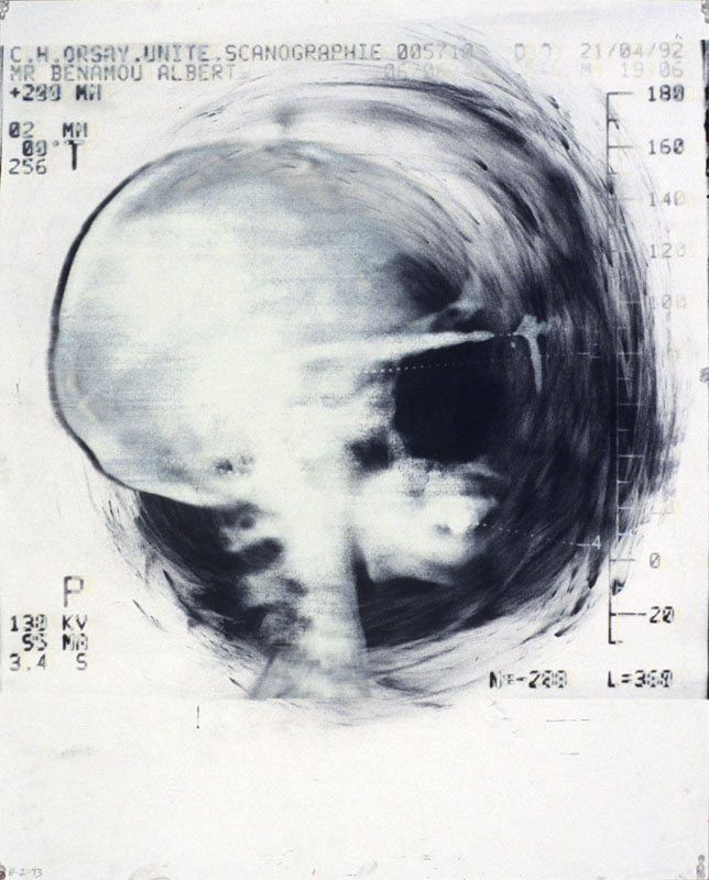 Albert Benamou, Aug. 2 1993. graphite, silk-screen on paper. 40 x 32 inches, 102 x 81.5 cm.