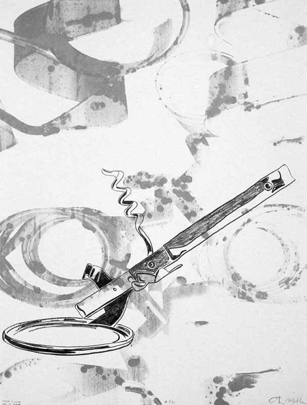 Protein #371, 2004. 50x38 inches, 127x97 cm. graphite and silk-screen on paper.