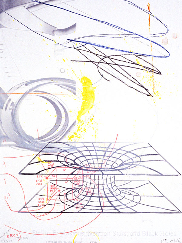 Protein #422, 2005. 40x30 inches, 102x76 cm. acrylic, pencil, silk-screen on paper.
