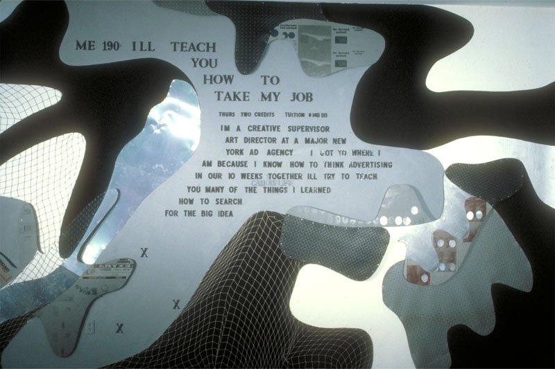 Network at White Columns, 1981. mixed media and camouflage environment with an active commodities trading screen