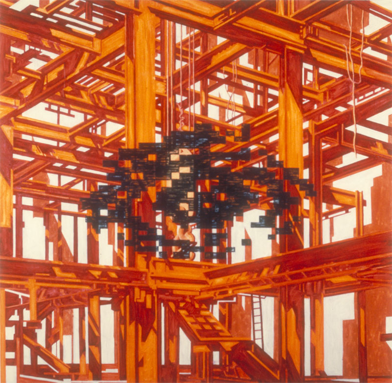 Panopticon, 1983. oil on canvas. 72 X 72 inches, 183 x 183 cm. collection Burchfield- Penney Art Center, Buffalo, NY.
