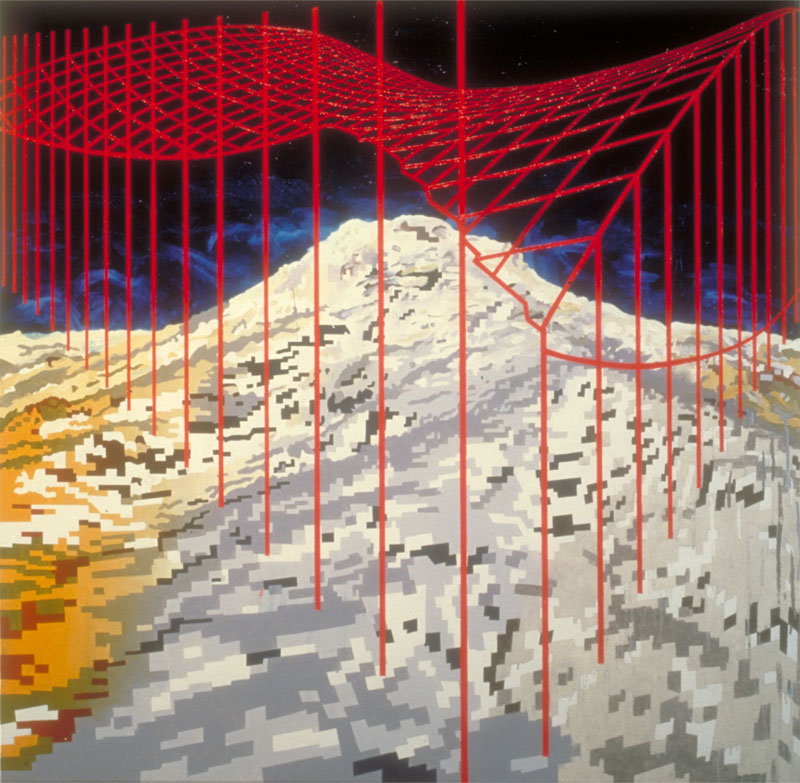 Future Primitive, 1985. oil on canvas. 48 X 48 inches, 122 x 122 cm.