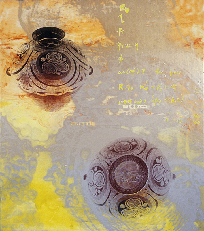 Whereabouts Unknown, 2001. pigment dispersion and. silk-screen on canvas. 43 x 38 inches, 109 x 96 cm.