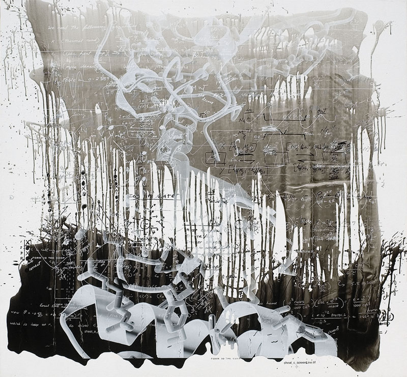 At Any Given Moment,  2007. pigment dispersion and silk-screen on canvas. 81 x 88 inches,  206 x 224 cm. collection Beth Rudin Dewoody, New York.