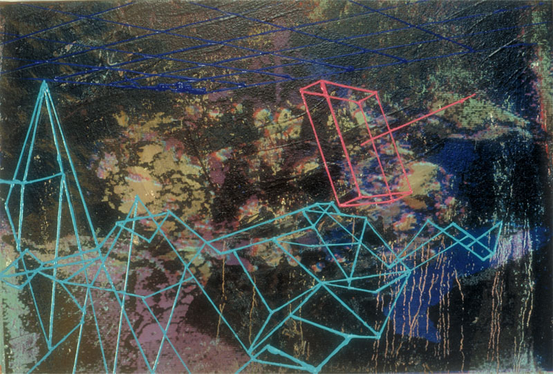 Pavor Nocturnus, 1986. oil and silk-screen on canvas 20.5 x 30 inches, 52 x 77 cm collection Franklin Haas, Paris.