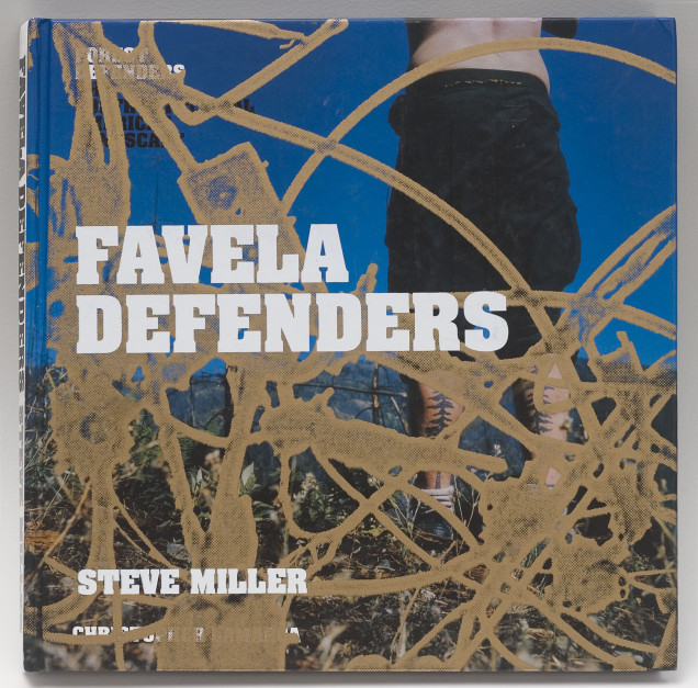 Favela Defenders, edition of 9 examples, 2011.  silkscreen on book, 10 3/4 x 10 3/4 inches  (cover)
