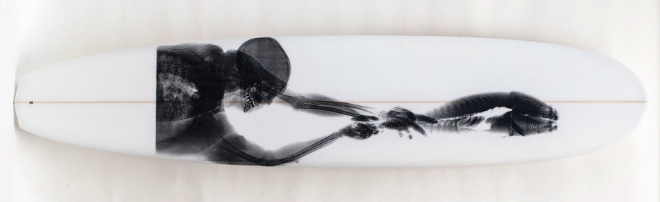 016, Black Selfie on White, 2014. Long Board Diamond Tail Single Fin, 108 x 22.75 inches