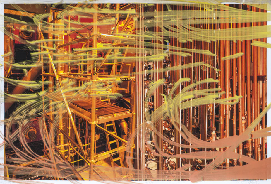 CERN #283, September 2014, Inkjet, enamel, silkscreen on paper, 24" x 28"