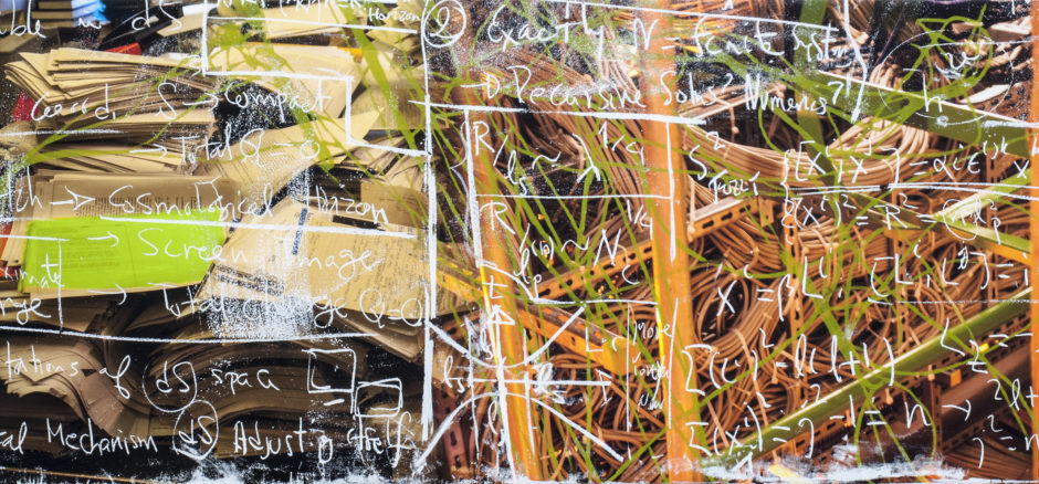 Super Critical, 2014, Inkjet and silkscreen on canvas, 21" x 45"