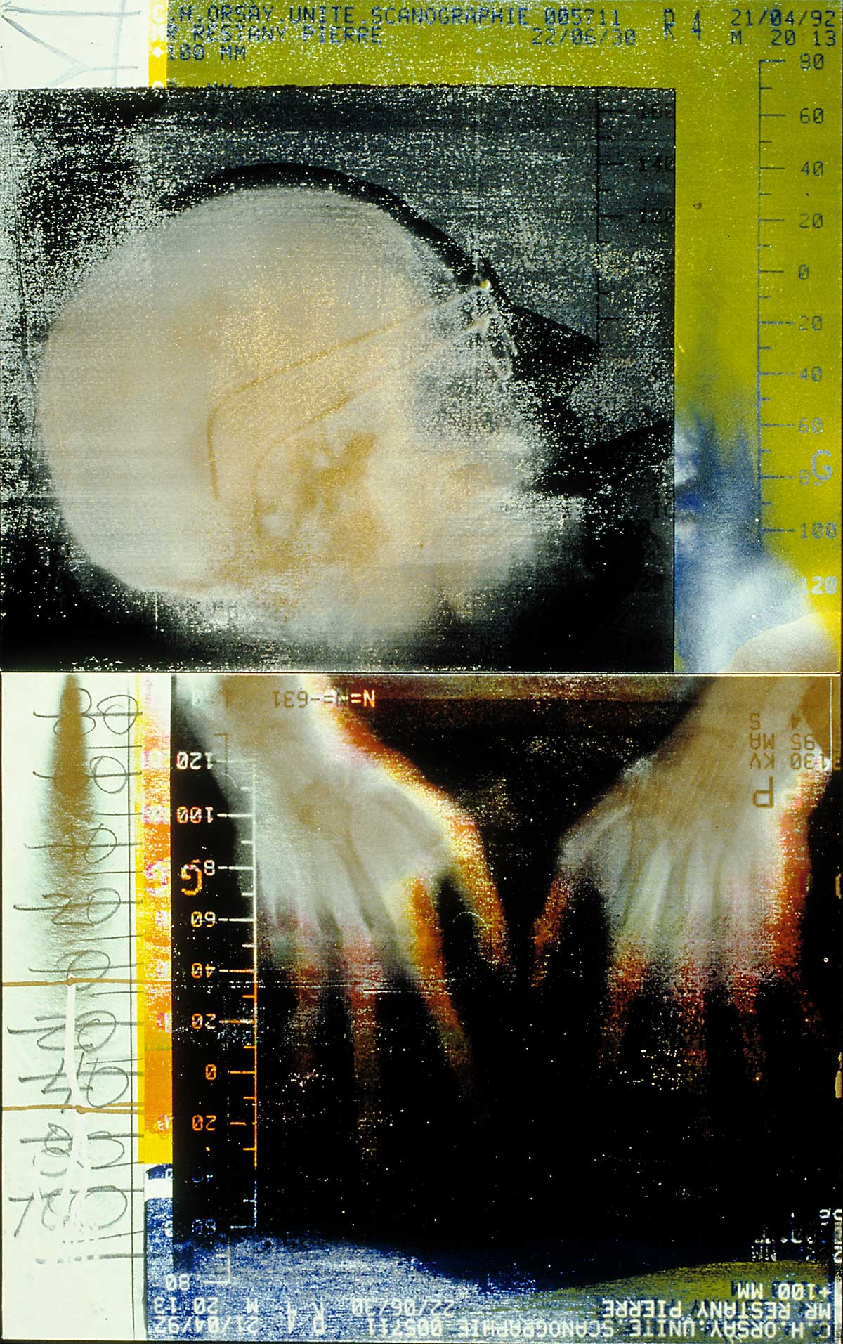 Portrait of Pierre Restany, 1993. acrylic and silk-screen. on canvas. 64 x 40.5 inches.